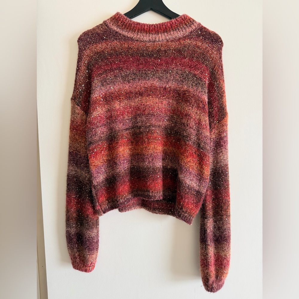 Banana Republic Red and Brown Knit Women's Sweater